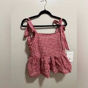 Madewell Tie strap peplum top